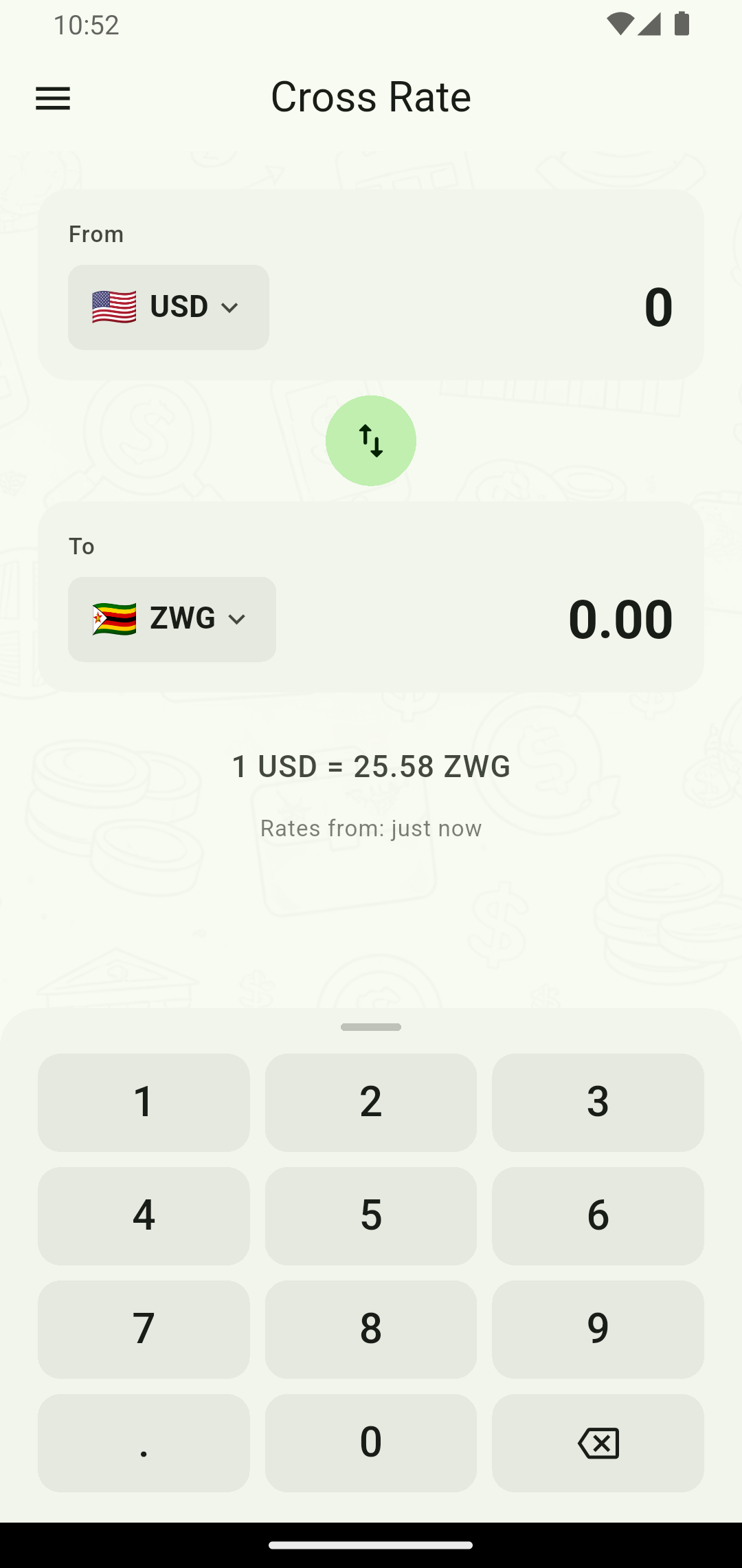 CrossRate App - Screen 2