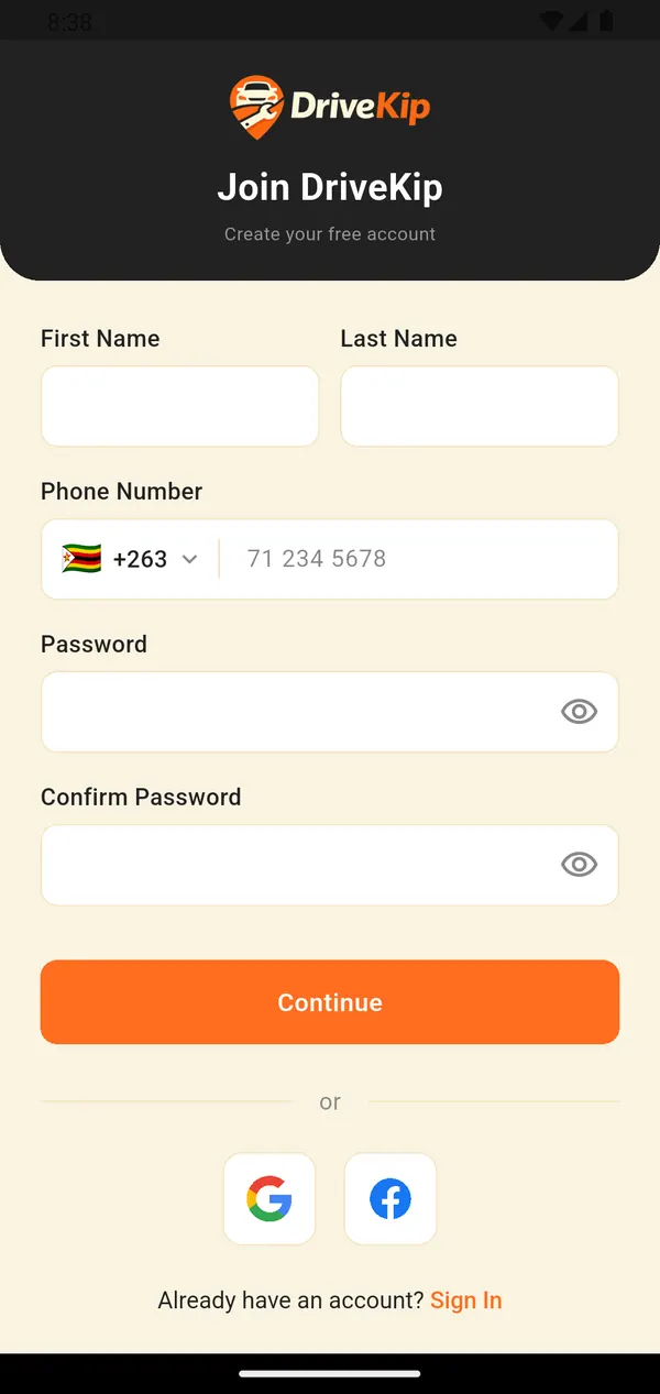 DriveKip app, screen 2 of 4