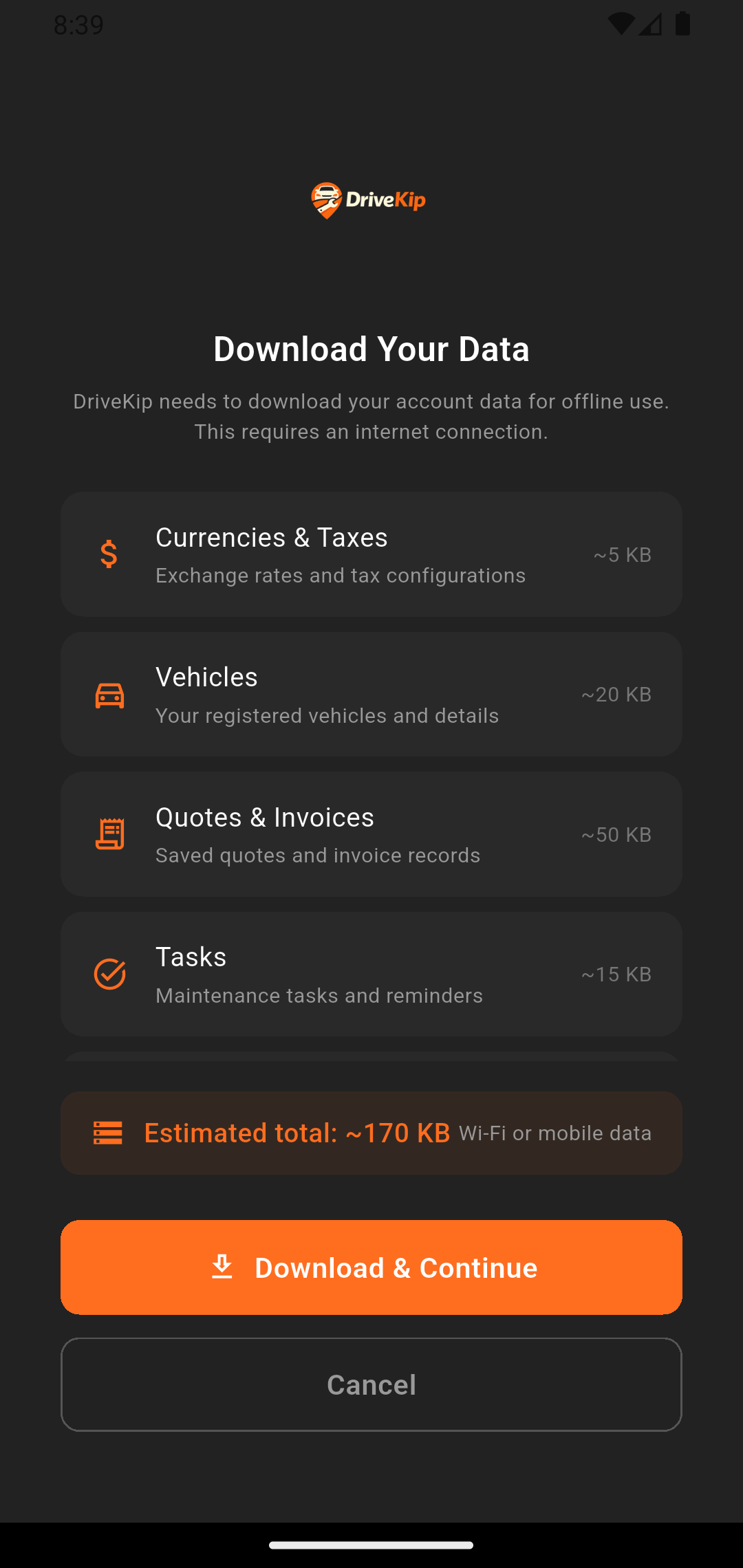 DriveKip App - Screen 4