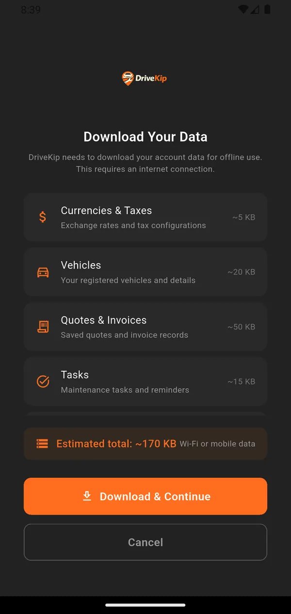 DriveKip app, screen 4 of 4