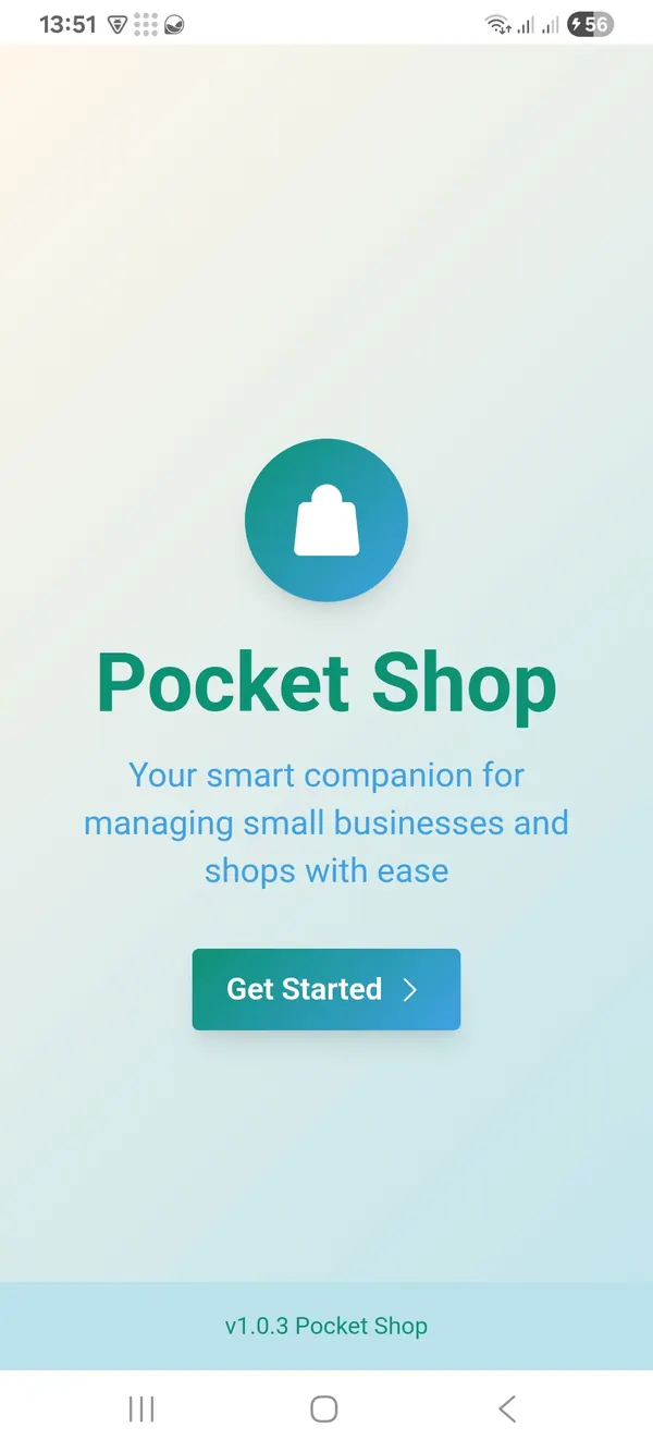 PocketShop app, screen 1 of 2