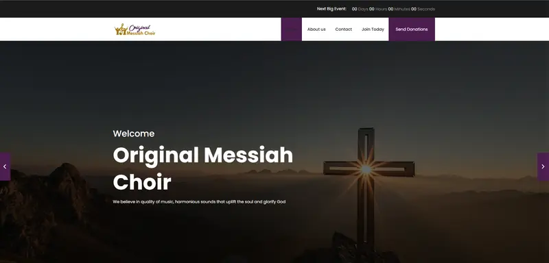 Original Messiah Choir website designed and developed by Tendai Karuma